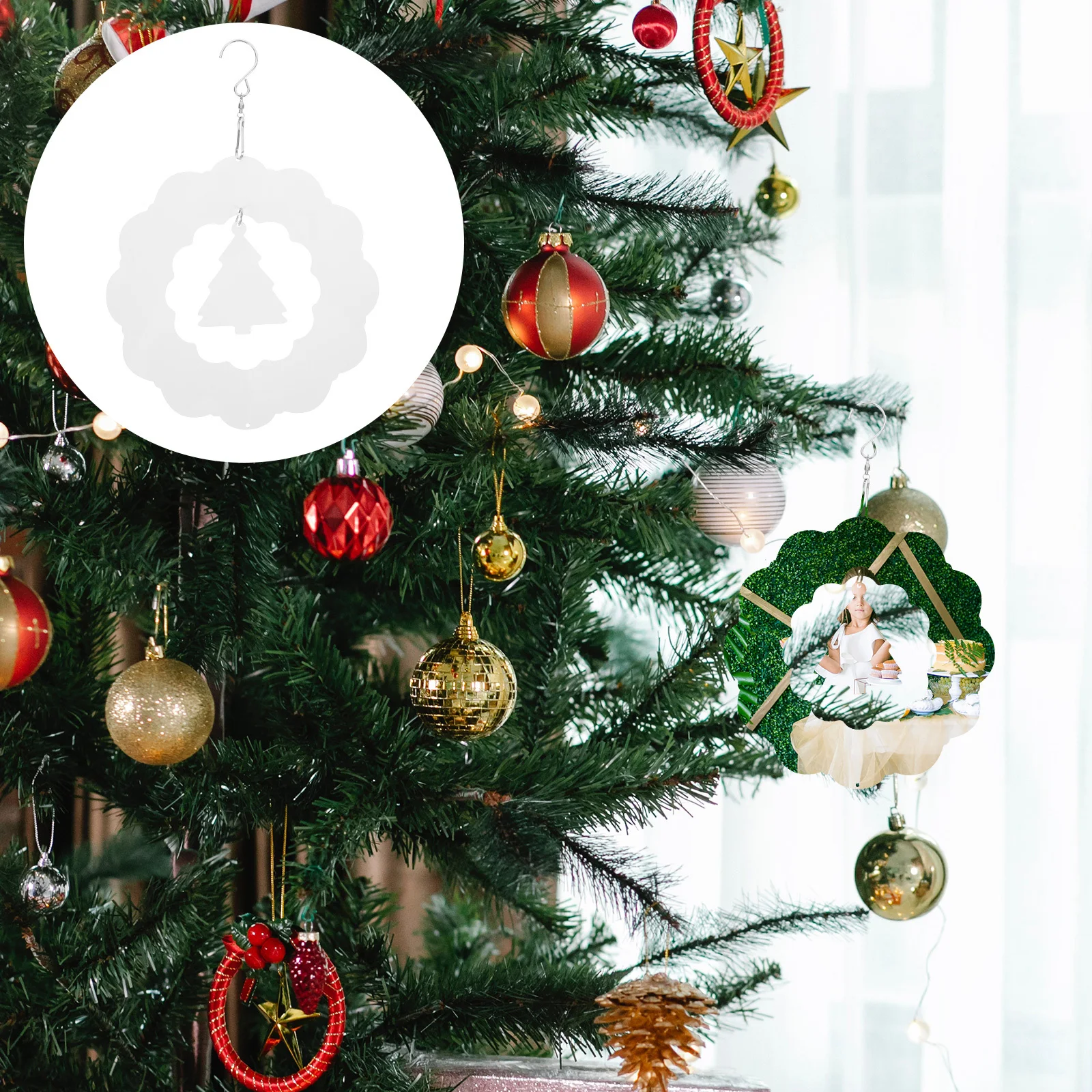 

Christmas Tree Wind Chime Blank Diy Sublimation Aluminum Wind Spinner For Garden Yard Porch Patio Decoration Hanging
