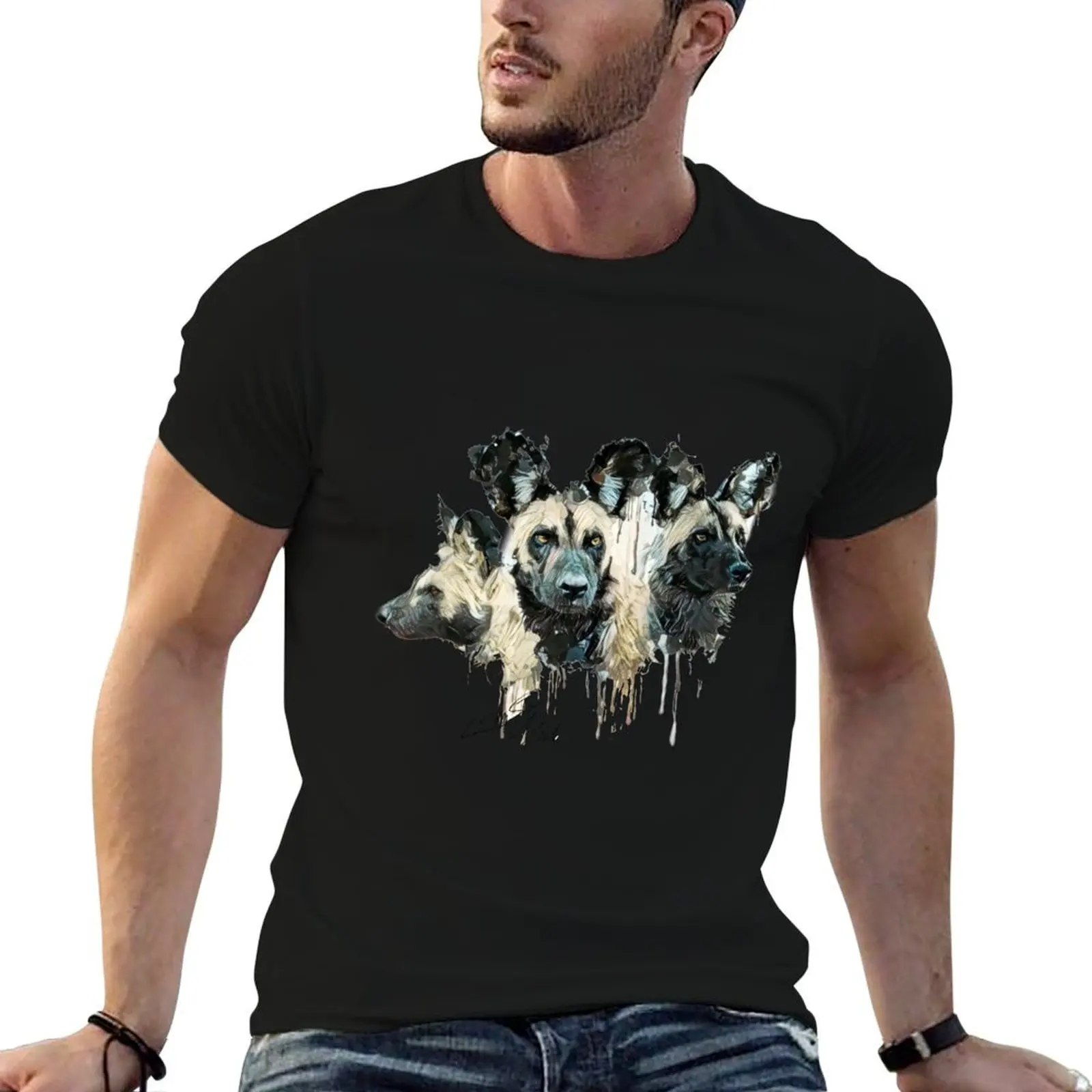 

Cerberus Wild dog T-Shirt t shirts cotton 100% man t shirts cotton T-Shirt