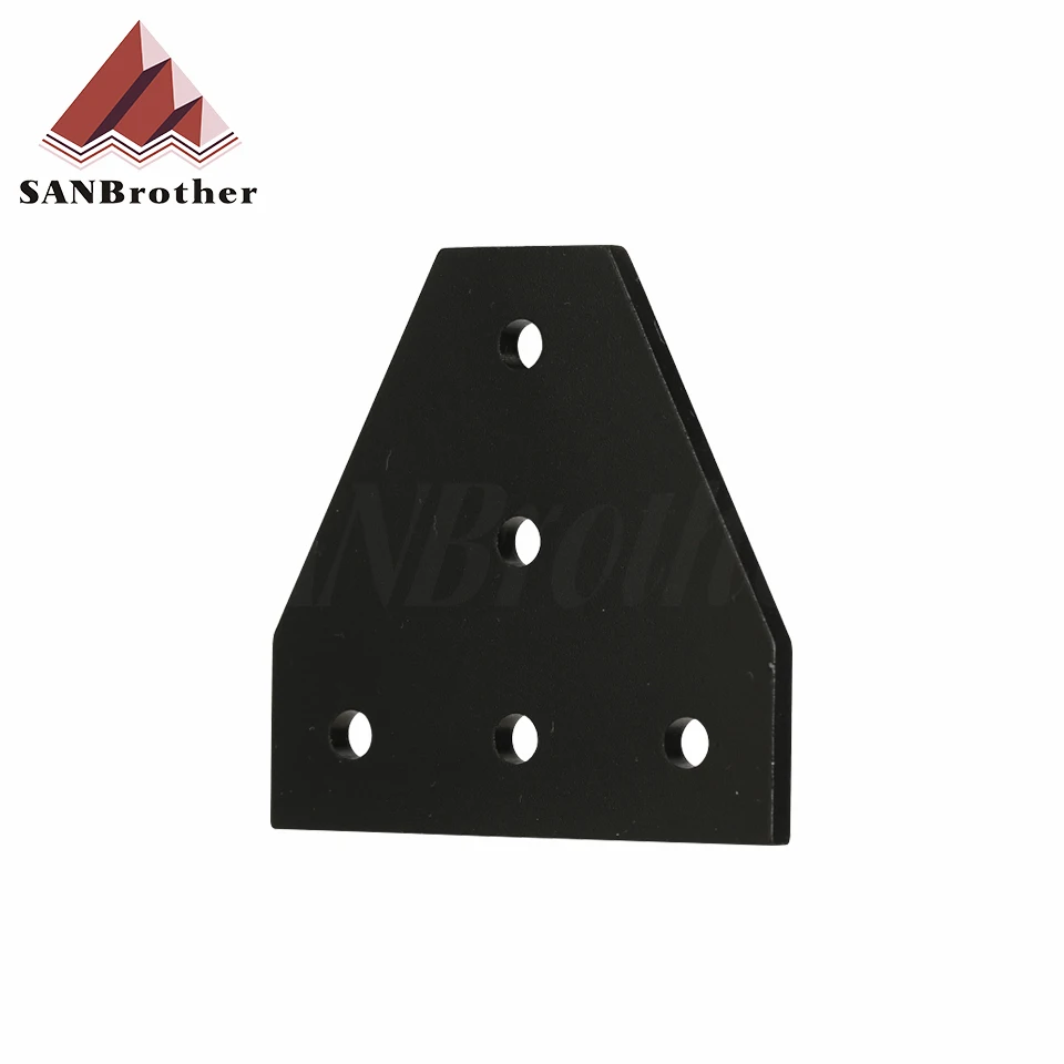 5 Hole Black/Silver Joint Board Plate Corner Angle Bracket Connection Joint Strip for 2020 3030 4040 Aluminum Profile