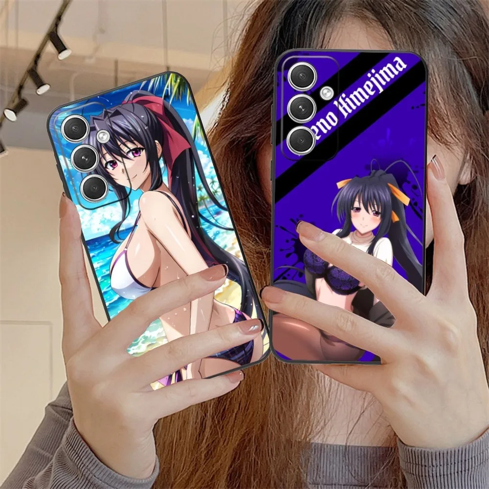 High School DxD Akeno Mobile Phone Case for Samsung Galaxy S24 S23 S22 S21 S10 S9 S8 Plus Ultra Black Soft Phone Cover Funda