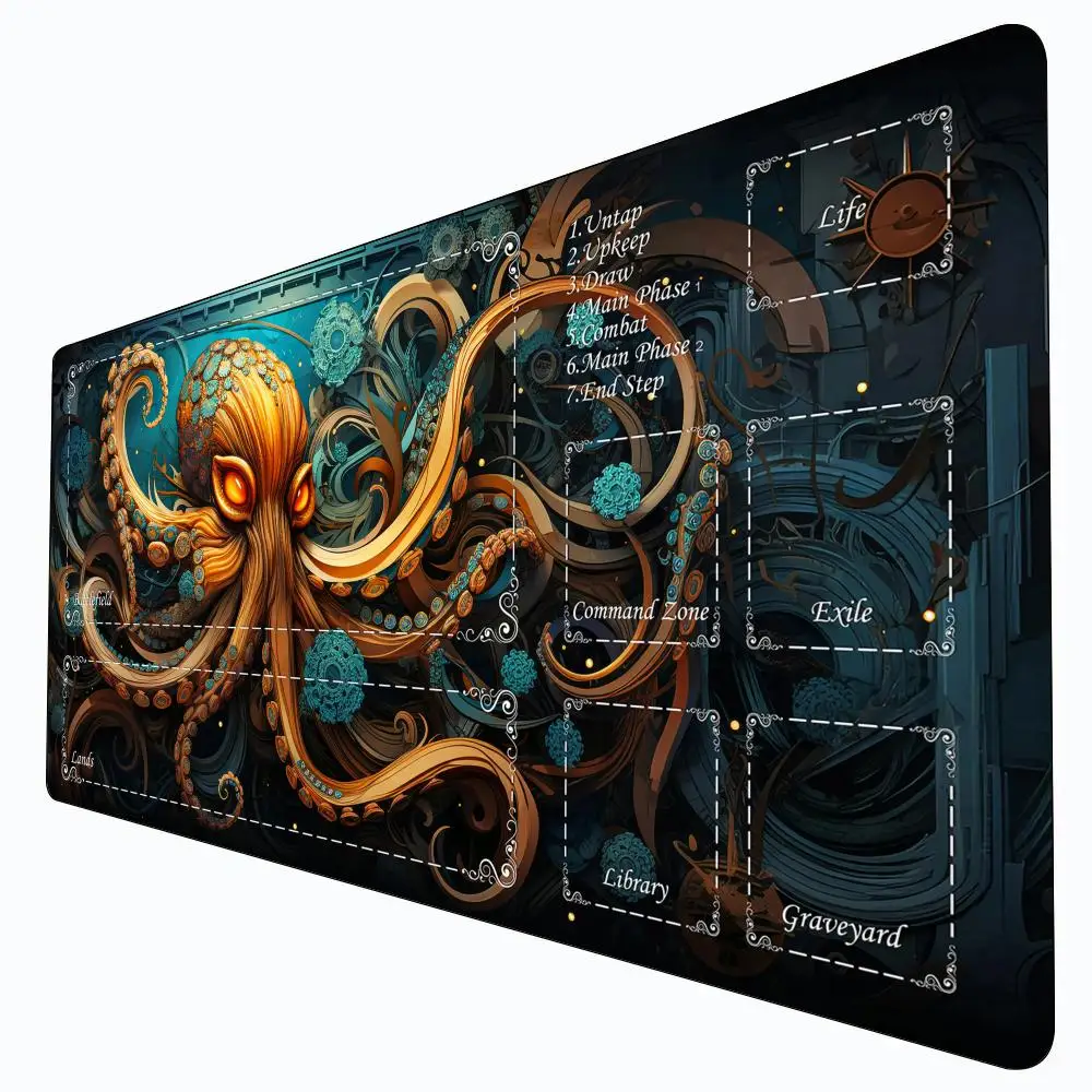 

Mysterious giant octopus MTG Playmat Magic Card Battle Mat Non-Slip Durable Stitched Edge tapete magic mtg Tabletop playmat