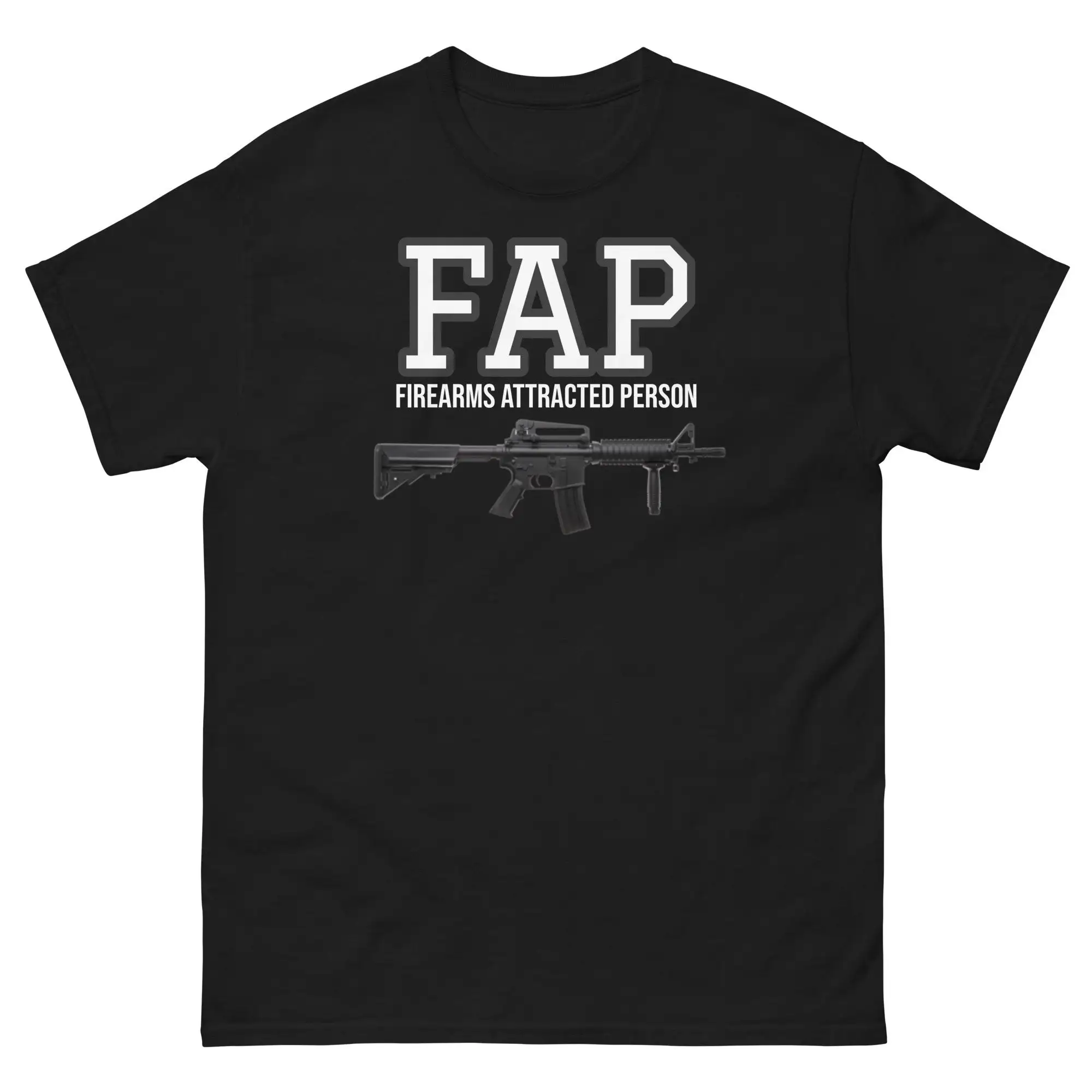 Fap Funny Gun T Shirt For Men Range Boyfriend Men'S Classic Tee