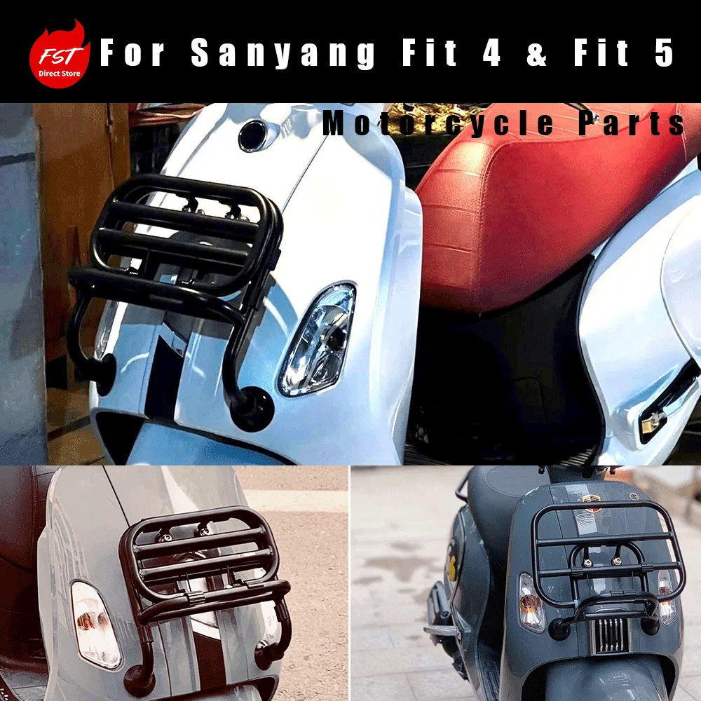 For SYM Fiddle IV / Fiddle V: Front rack, document/newspaper holder, and foldable storage rack (modification accessory).