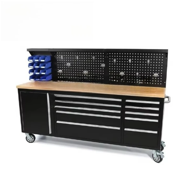 

Garage storage heavy tool cabinet with wooden countertops
