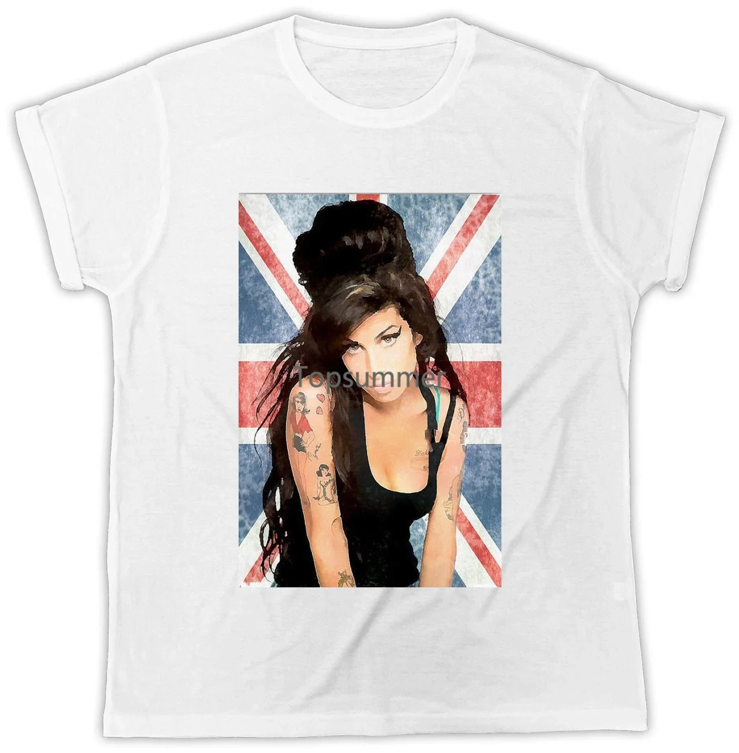 

Amy Winehouse Tshirt Union Jack Music Tee Urban R&B Womens Mens Unisex T Shirt Cool Casual Pride T Shirt Men Unisex New Fashion