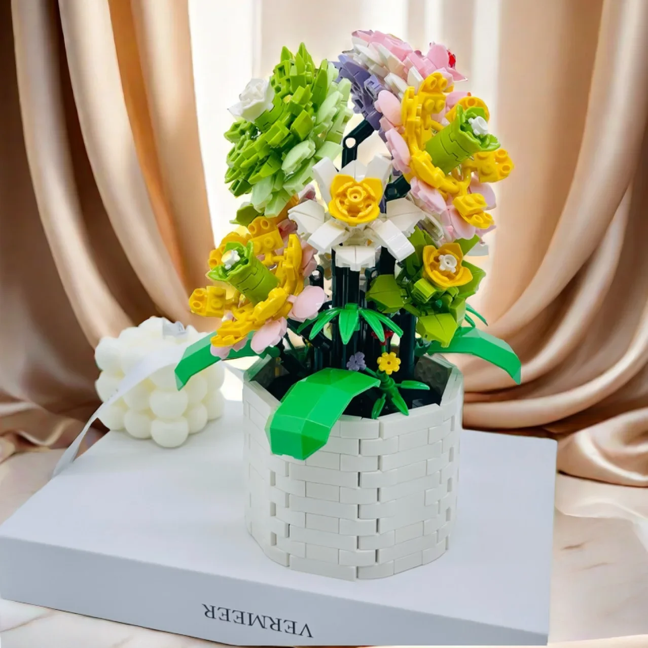 Building Block Flower Orchid Series Bonsai Girl Build Toy Flowers Adult Flower Arrangement Assembly Toys For Gifts