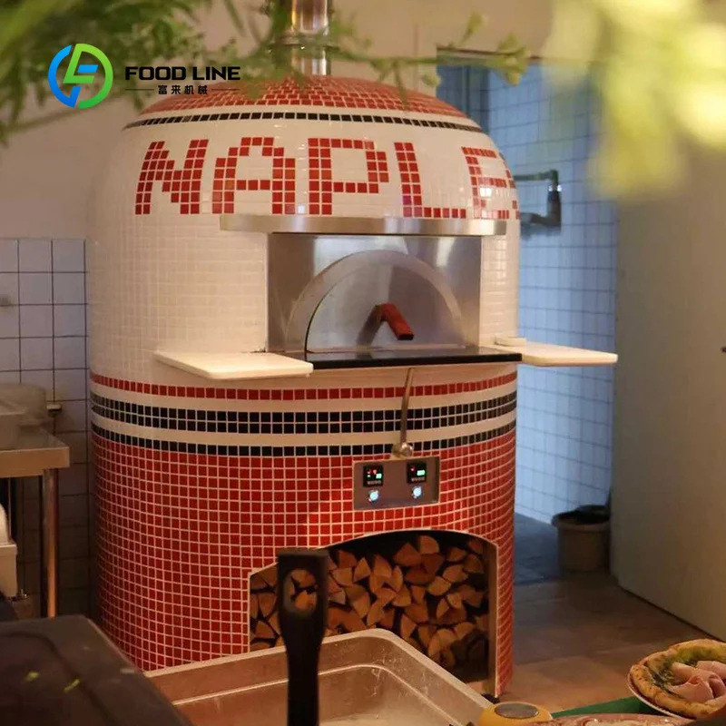 Wood Fired Rotating Pizza Oven Bread Pita Chapati Stone Gas Burner Electric Heavy Duty Commercial Outdoor New Design customized