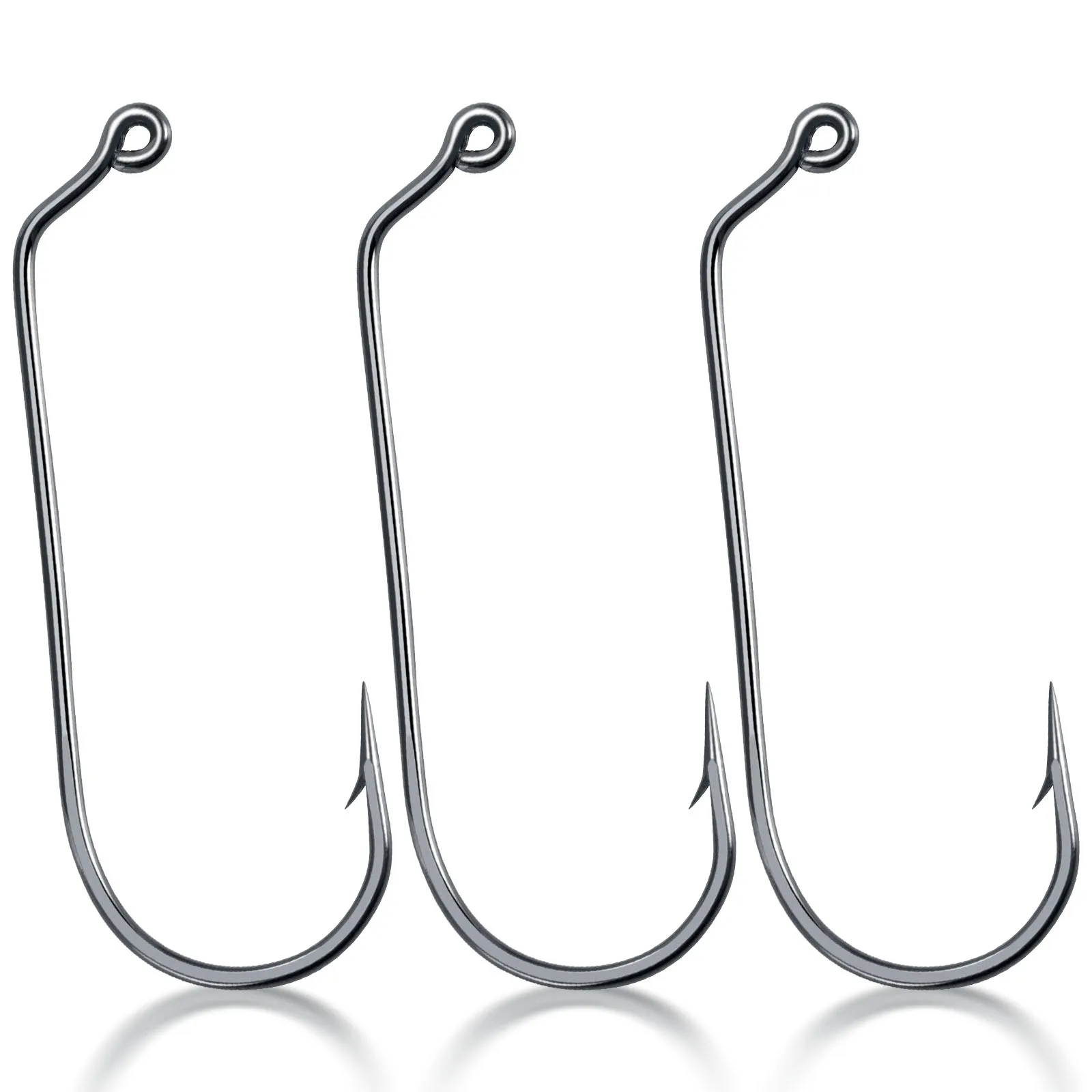 1#-8/0# 60° Jig Hooks High Carbon Steel Aberdeen Jig Hooks Long Shank Hooks Round Bend Worm Hook for Swimbait Jigs Ned Rig