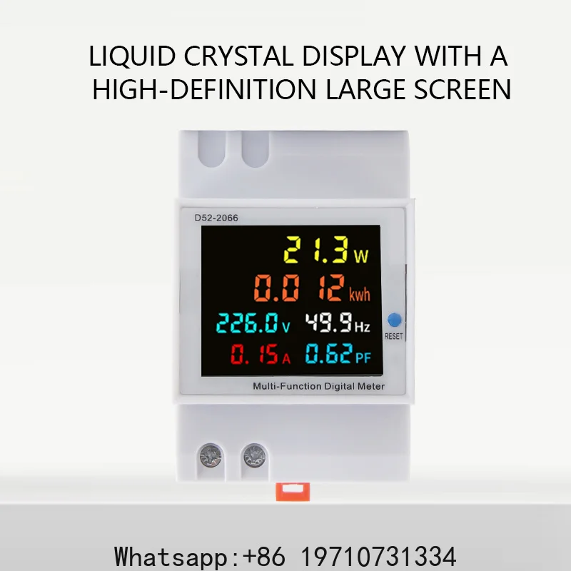 6IN1 Din Rail AC Monitor 110V 220V 380V 100A Voltage Current Power Factor Active Electric Energy Frequency Meter