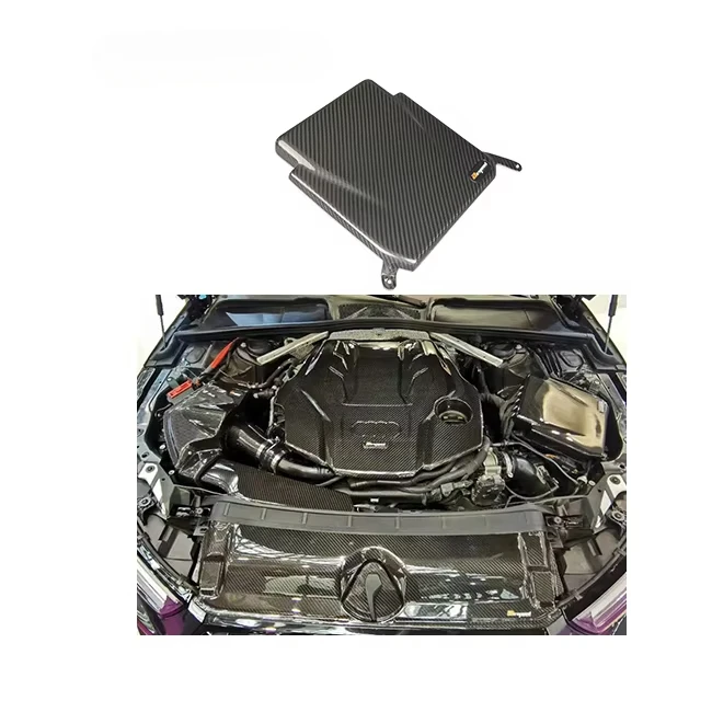 

3K Twill Carbon Weave in Glossy Finish Dry Carbon Fiber Engine ECU Cover for AUDI A4/S4/RS4 B9 2.0T 2.9T 3.0T