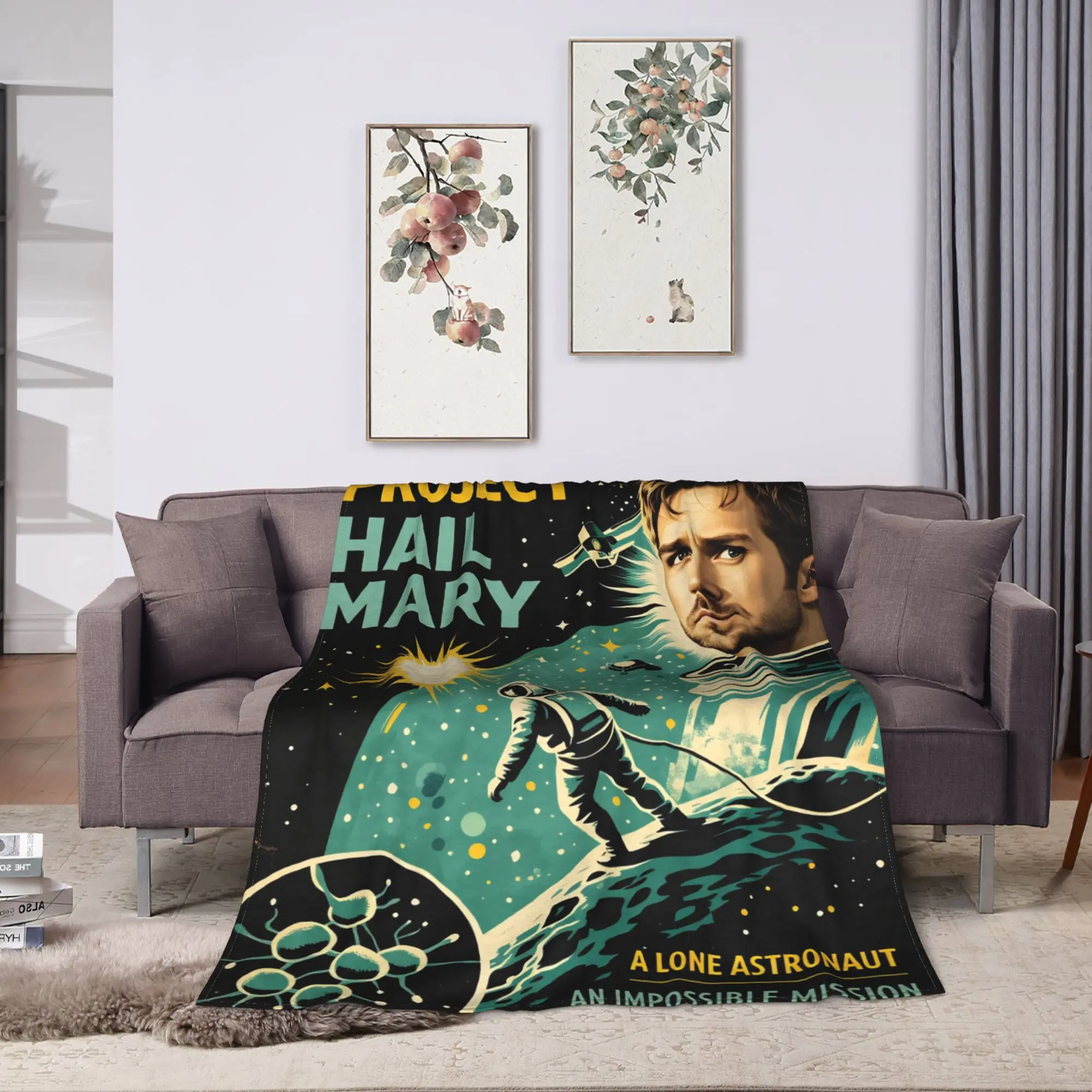 Soft Comfy Throw Blanket Travel Office Film Poster Vintage Series   Project Hail Mar Blanket  Flannel Bedspread Sofa Bed Cover