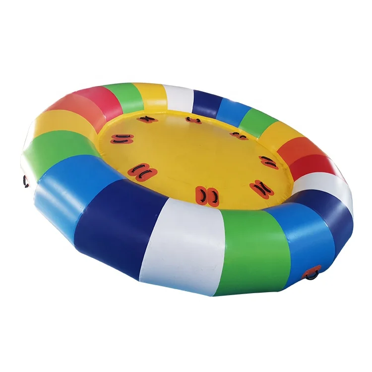 Commerciële Crazy Opblaasbare Saturn Rocker Extreme Waterrit Spinning Towable Disco Boot Tube Sport UFO Speelgoed