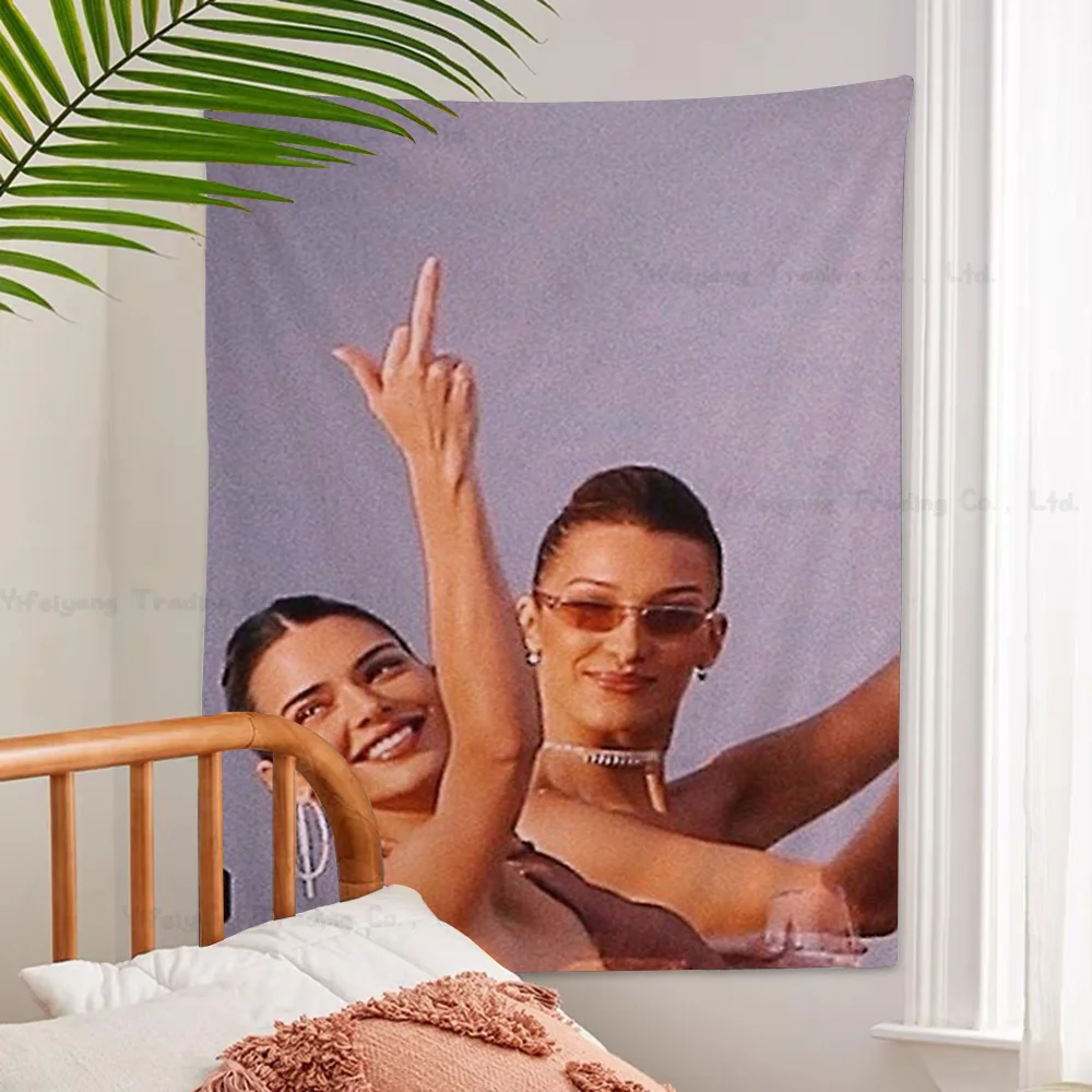 Kendall Jenner And Bella Hadid DIY Wall Tapestry Hippie Flower Wall Carpets Dorm Decor Wall Art Decor