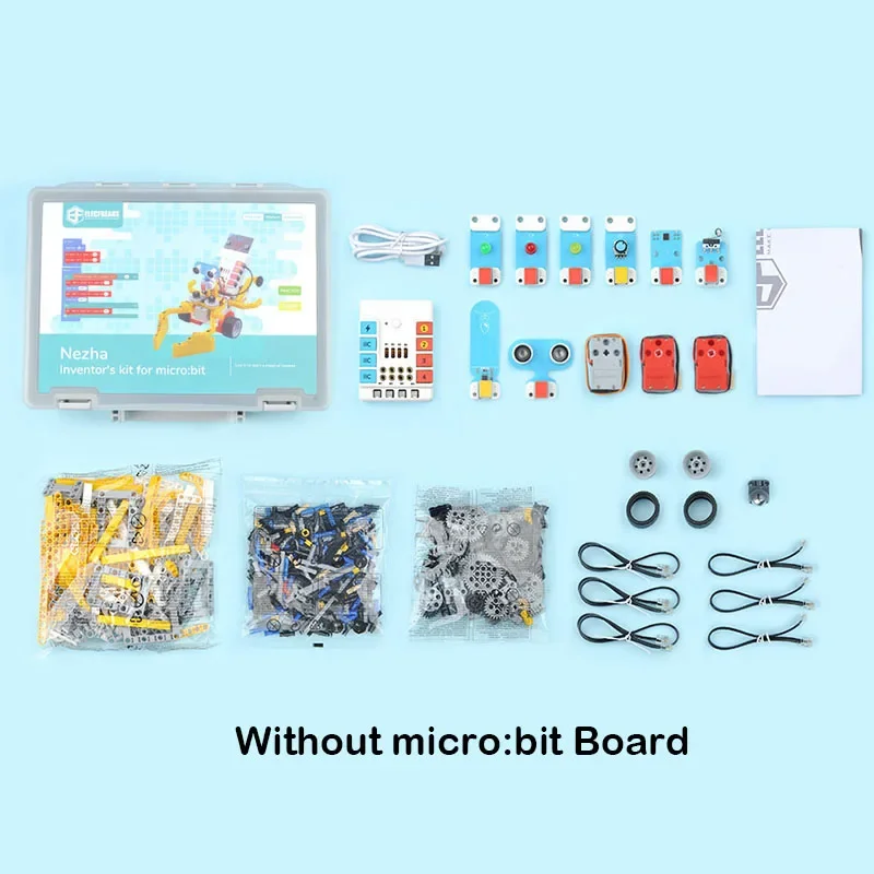 ELECFREAKS micro:bit Nezha 48 IN 1 Inventor's Kit (Without micro:bit Board)  400 Pieces of Bricks Interactive Coding Accessories