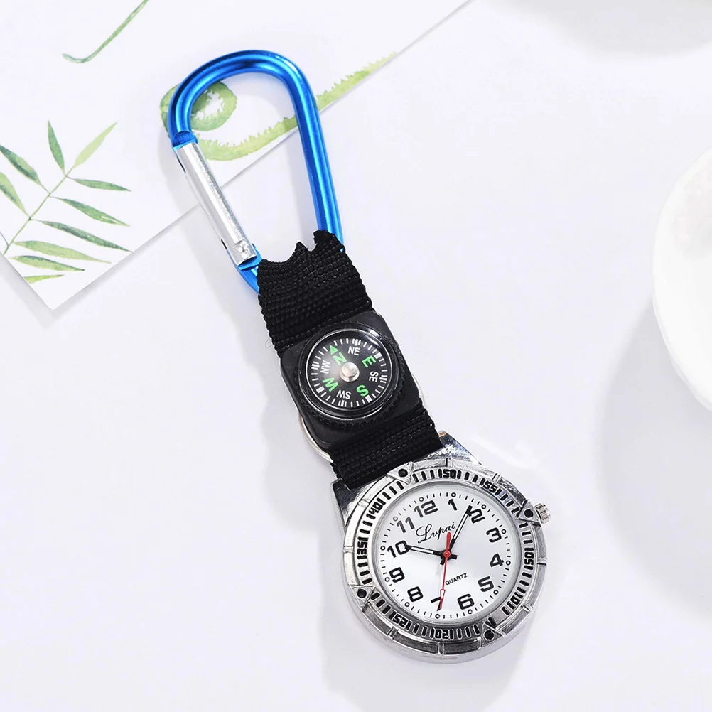 Clip Watch Moschettone Bussola Infermiera Clip-on Orologi da tasca per alpinismo da uomo