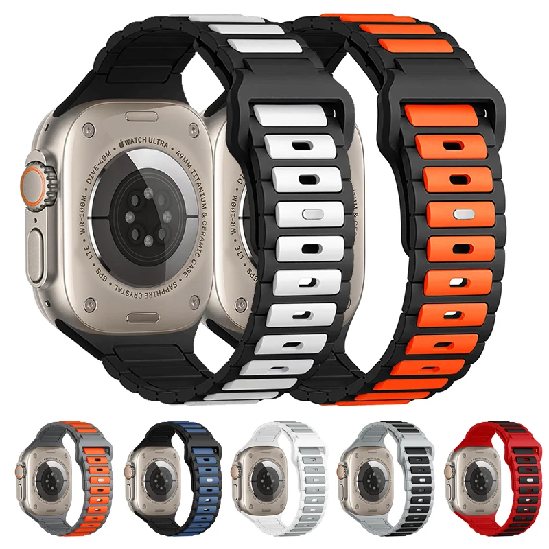 Silikonarmband für Apple Watch-Armbänder 46 mm 45 mm 44 mm 42 mm 40 mm 41 mm 38 mm Sport-Correa-Armband iWatch-Serie 11 10 9 SE 8 7 6 5