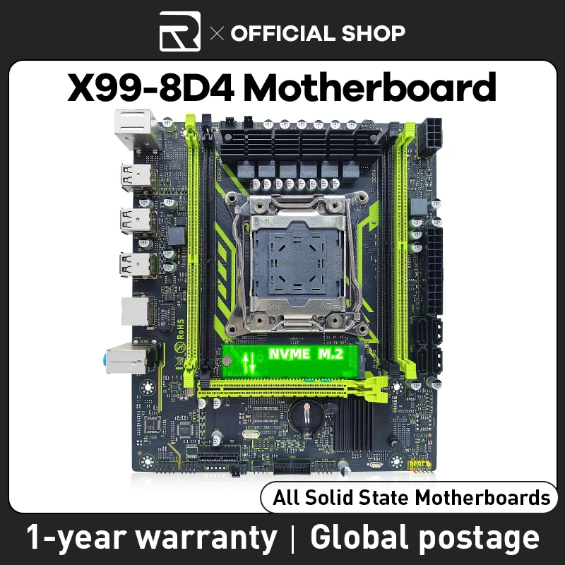 

Материнская плата X99 8D4 JIESHUO LGA 2011-3 socket CPU процессор поддерживает Intel, используется для видео, офиса и т. д. DDR4