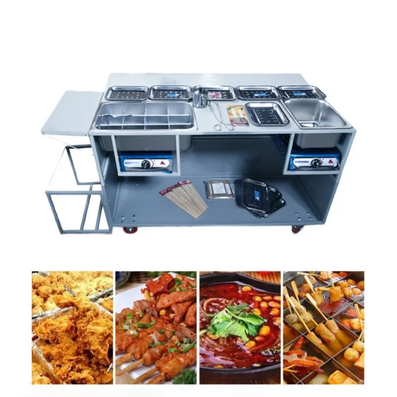 Commercial Gas Multifunctional Snack Cart Kanto Boiled Fryer Steam Street Mobile Special Food Truck Food Processing Machinery