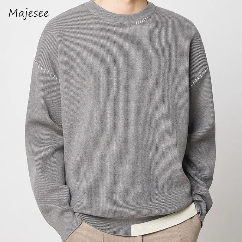 

Asymmetrical Sweaters Men Spliced Panelled Korean Style Normcore Pullover Autumn Winter Hipster Temperament Stylish Tender 2023