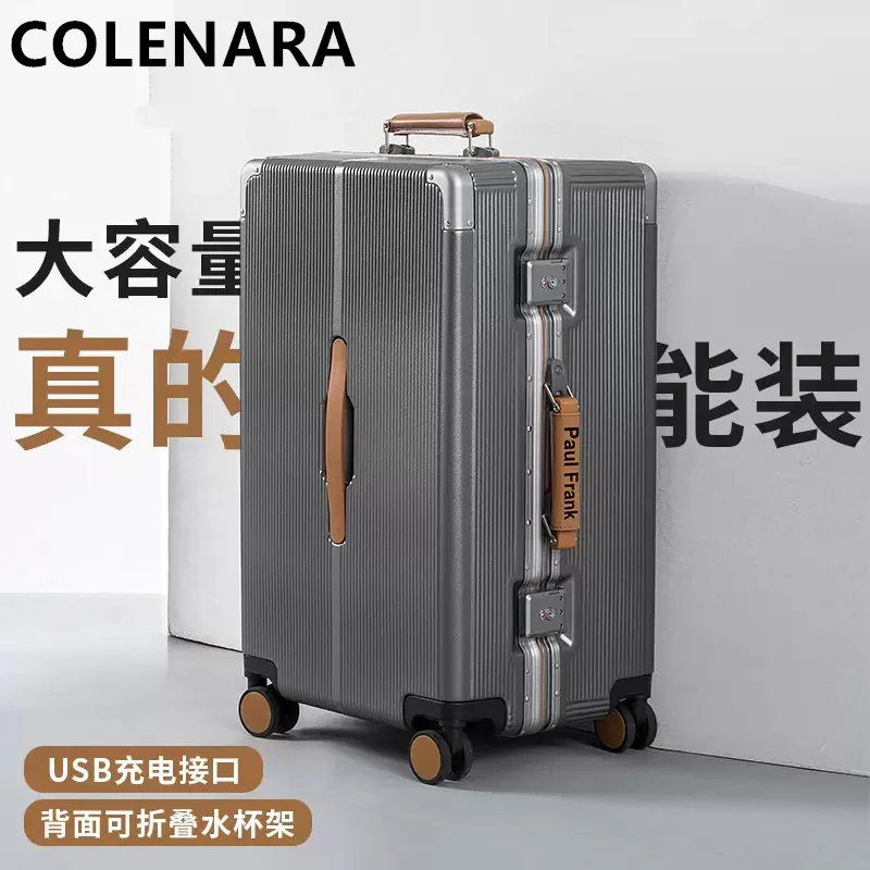

Чемодан COLENARA большой вместимости на молнии, с алюминиевой рамой, на колесиках, 20, 24, 26, 28 дюймов, для ручной клади