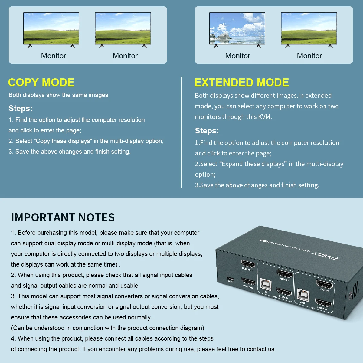 Hdmi kvm switch 2x2 suporta até 4k @ 30hz vídeo dois grupo divisor 4 usb2.0 interruptor teclado mouse impressora para computador portátil ps5