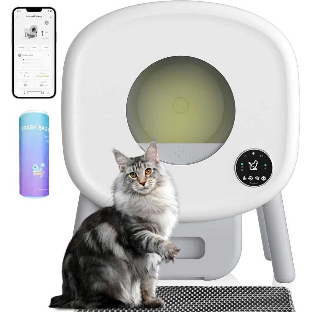 110L Automatic Litter Box-Robot for Multiple Cats, Self-Cleaning Cat Litter Box, Large Electric Kitty Litter Box-APP Control