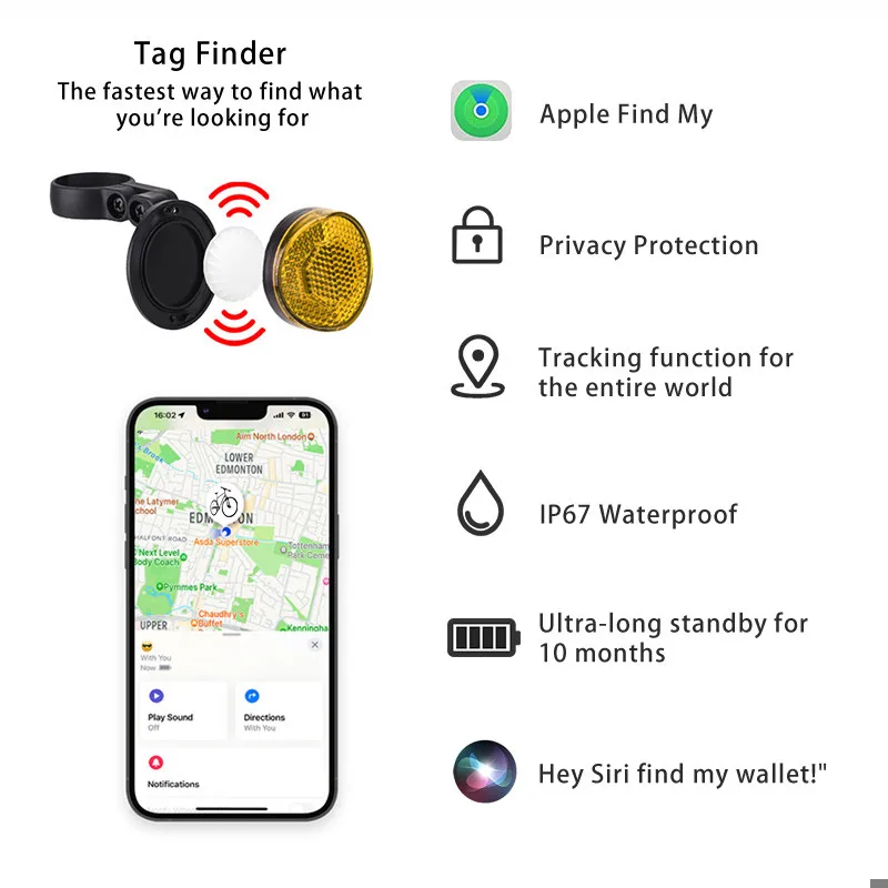 Bicycle taillights with positioning system - Bicycle Finder - Apple Find my only compatible with iOS system