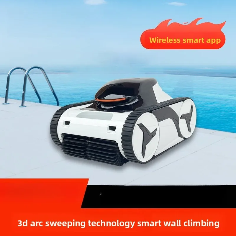 Swimming pool underwater wireless sewage suction machine, intelligent automatic pool bottom cleaning robot climbing wall remote