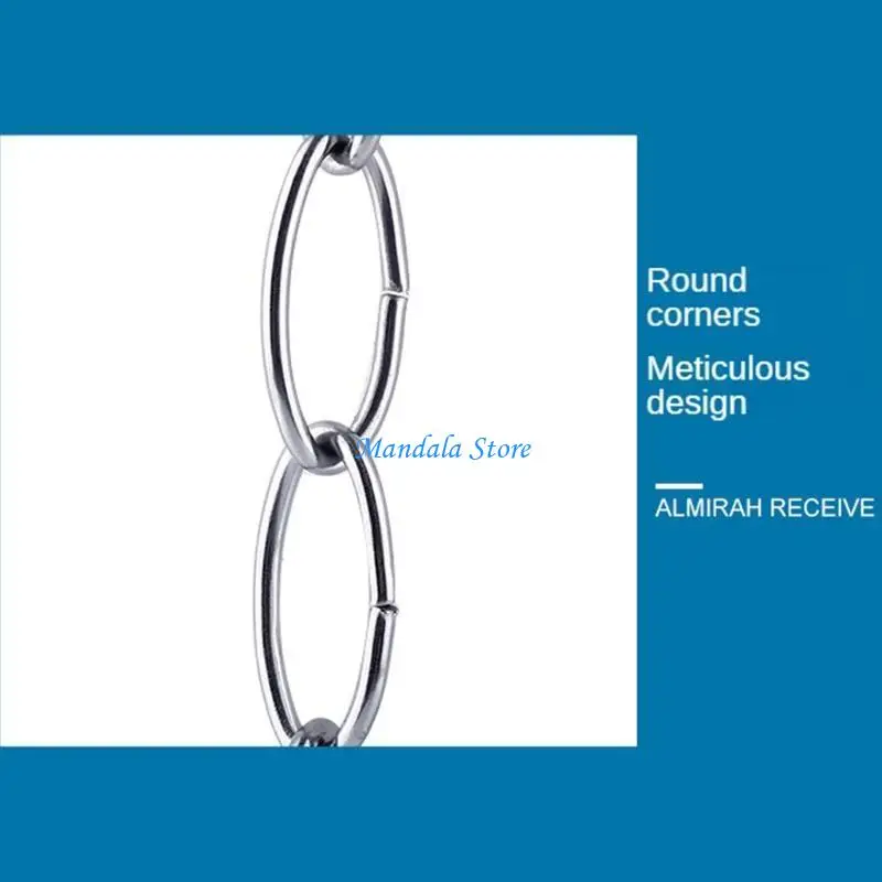 

U2JC Space Saving Clothes Hanger Chain Stainless Steel Closet Metal Cascading Hangers Multi-port Ring with Hook