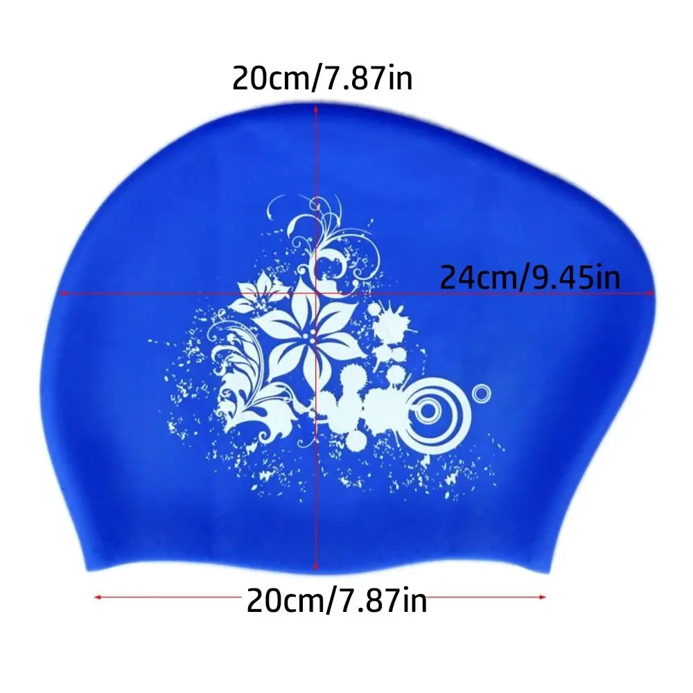 New Elastic Swimming Cap Enlarged Waterproof Silicone Swimming Hat Comfortable Ear Protection Safe Swimming Hat