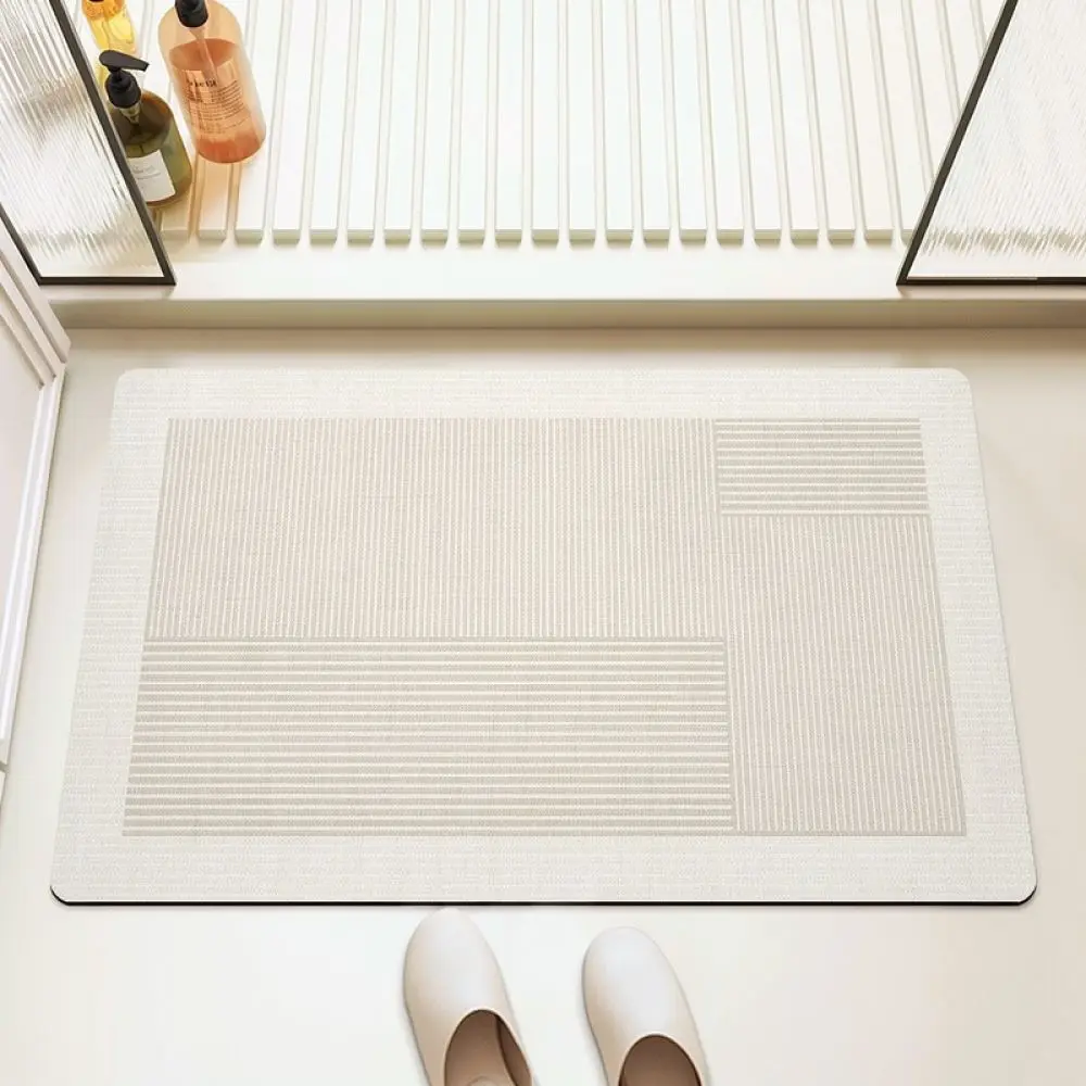 Non Slip Diatomaceous Earth Bath Mat Quick Dry Shower Carpet Modern Minimalist Water Absorbent Rug Kitchen Floor Pad