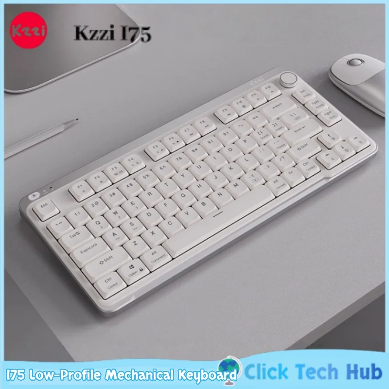 

Kzzi I75 Low-Profile Mechanical Keyboard Rgb Wireless Bluetooth Thri-Mode Aluminum Alloy Lightweight Portable Office Keyboard