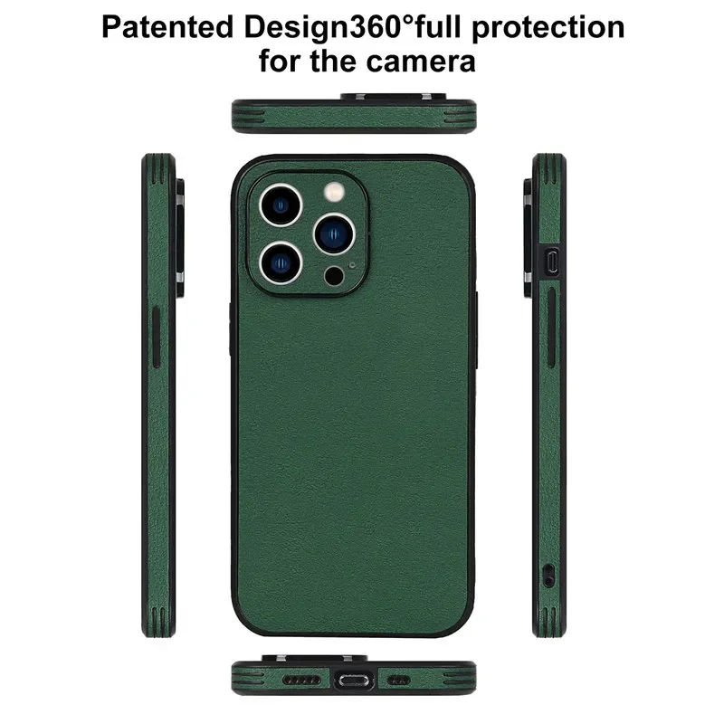 Ultra-thin PU Leather Phone Case For iPhone 14 13 12 11 Pro Max XR XS Max X 13Pro 14 Plus 11 Camera Protection Soft Slim Cover