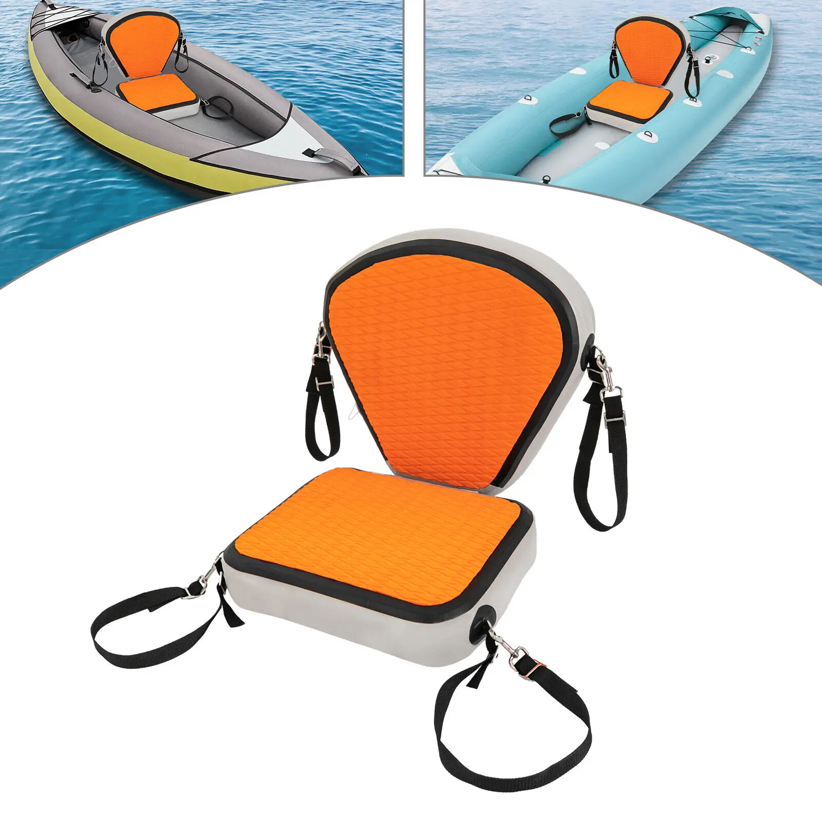 EVA Padded Kayak Seat with Thickened Cushion for Added Comfort, Durable Orange Design for Kayak Use (New)