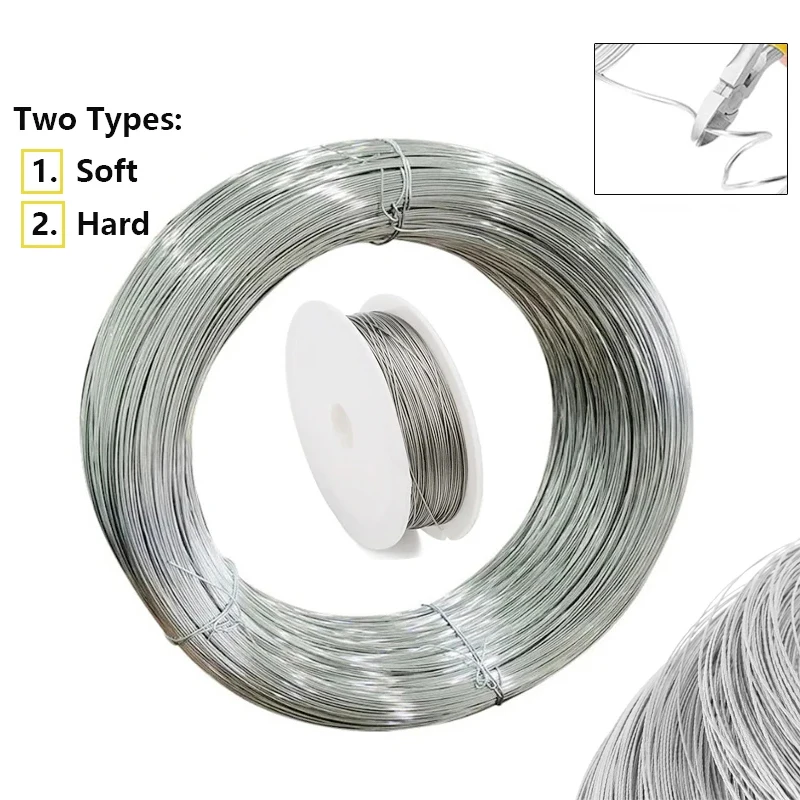 100m-1m Length 304 Stainless steel wire soft/hard steel wire diameter 0.02mm-3mm single-strand binding soft iron wire anti-rust