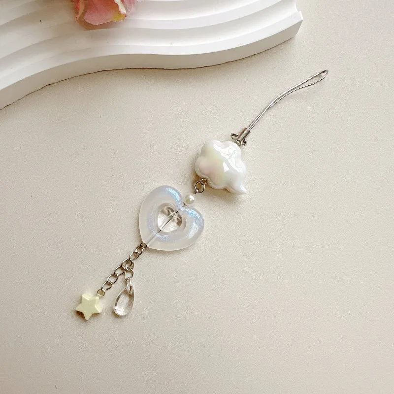 

Cute Versatile Oil Dripping Colorful Love Cloud Pendant Mobile Phone Chain Guben Pendant Bag Hanging Buckle Phone Hanging Rope