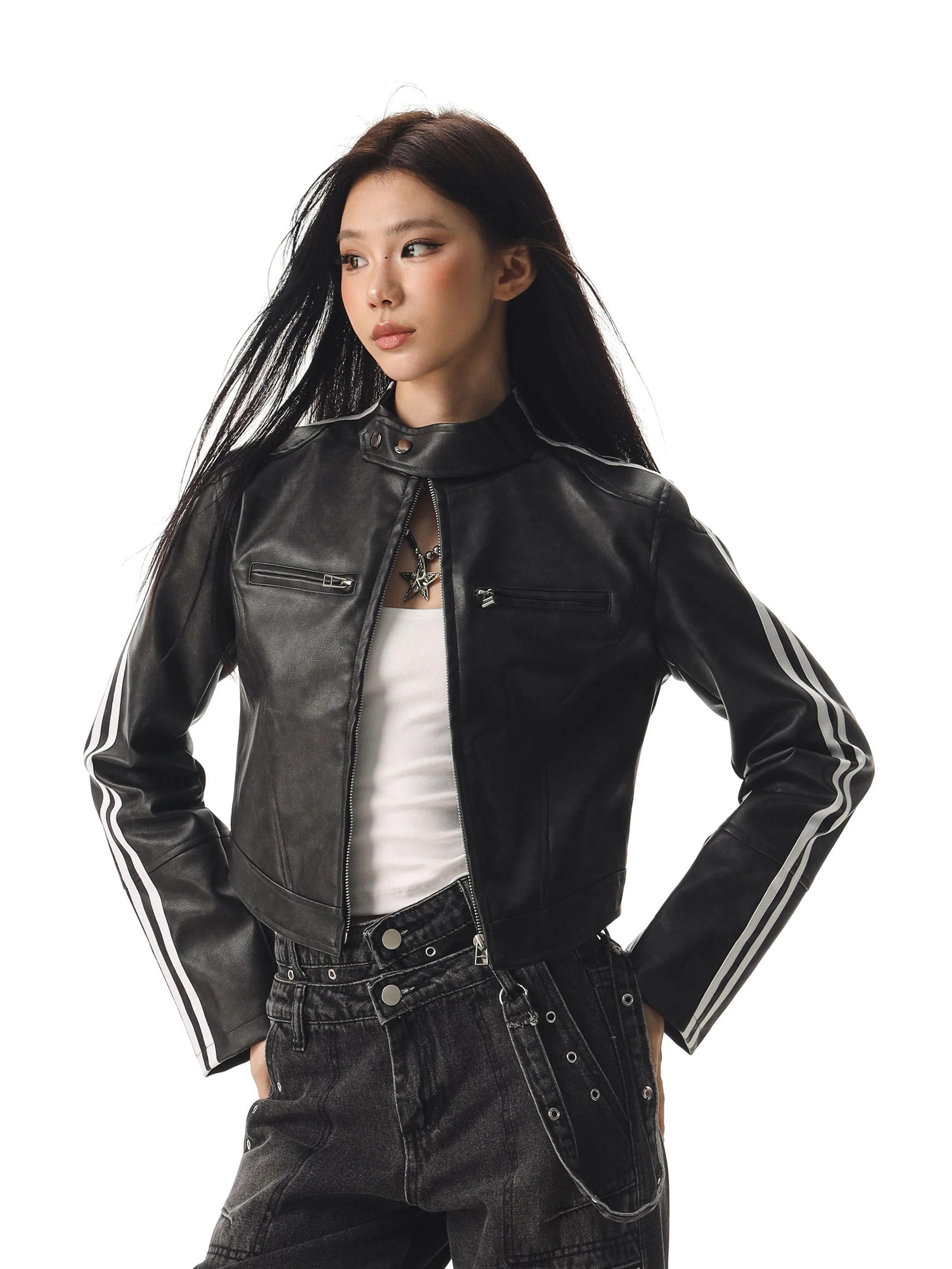 Slim Fit American Sle Leather Jaet Women's ort Coat CCAPTAINBEER Beer Captain Brand Faionable Autumn New Arrival