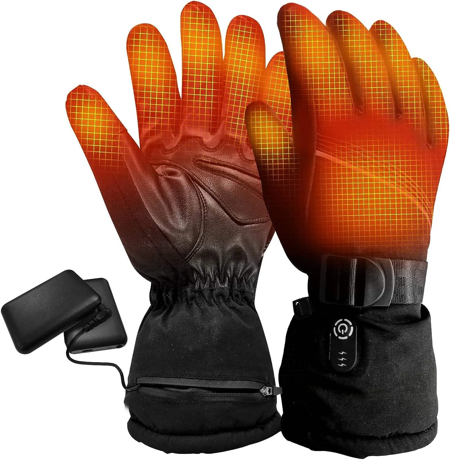 

Rechargeable Electric Heated Gloves Winter Finger and Hand Warmers Waterproof Outdoor Cold-Proof Touchscreen Heating Gloves