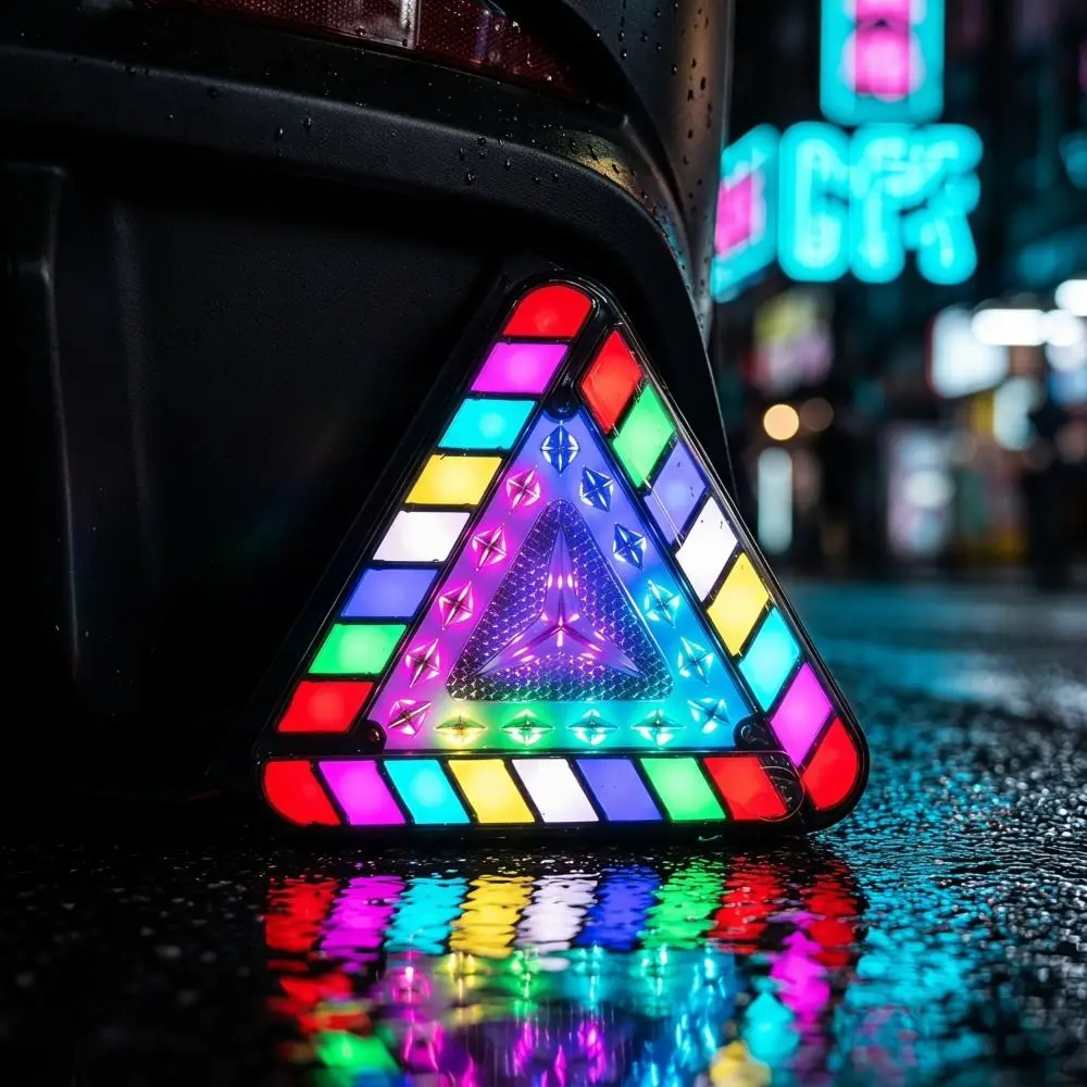 Easy Installation RGB Color Brake Lights High-brightness Tricolor Tail Lights Waterproof Triangular LED Lights Trailer
