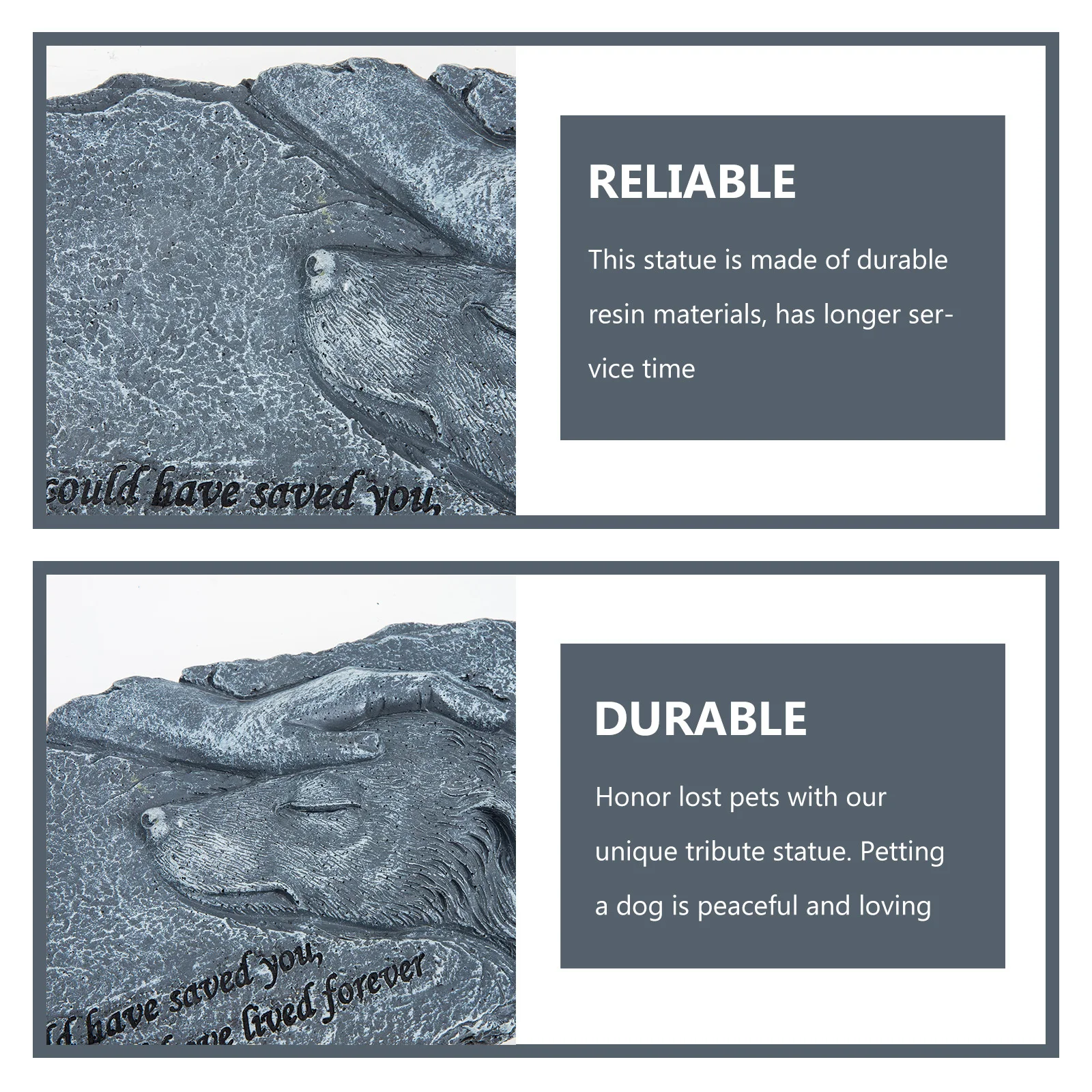 

Pet Memorial Statue Resin Dog Grave Marker Outdoor Waterproof Garden Tribute Ornament Honor Lost Pet Memory Decor