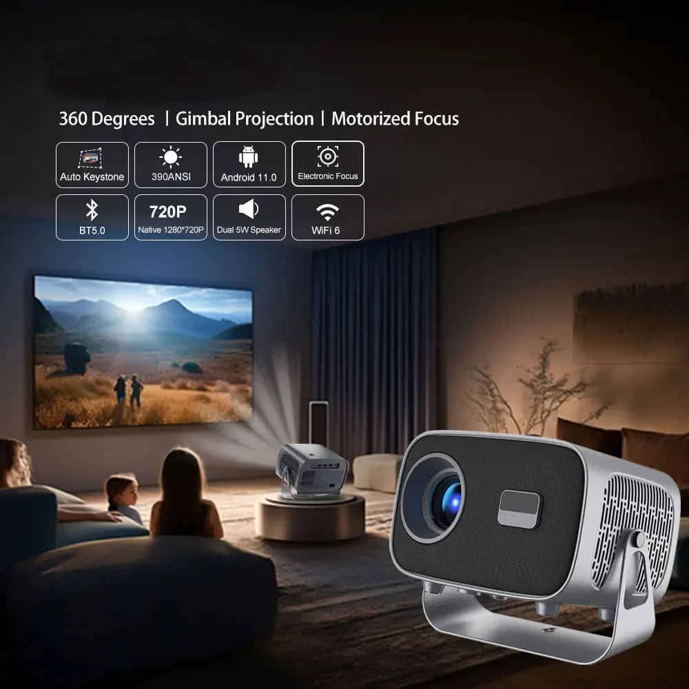 A10 projector home high definition 4K family party Android 13 portable projector small mini