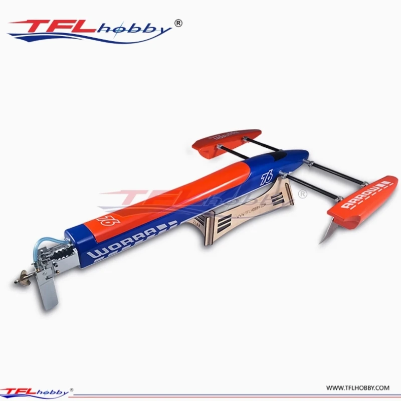 TFL 1128 Blue Arrow Outrigger Sponson Race Sprimp Fiberglass Brushless Electric RC Boat with SSS 2958 KV3300 Motor & 120A ESC