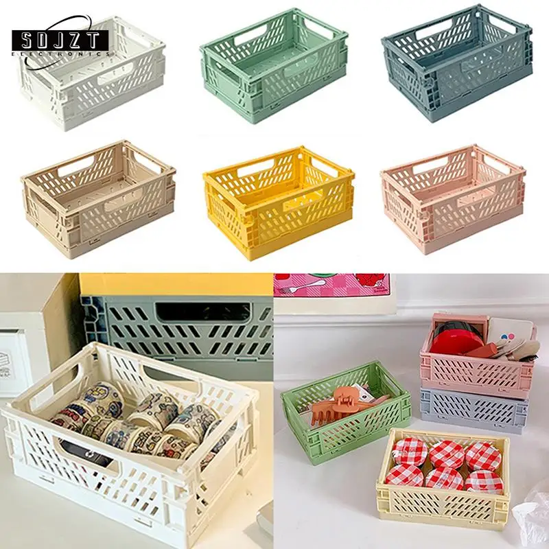 Plastic Stackable Foldable Stationary Holder Finishing Cute Student Office Desktop Storage Stationery Organizer Storage Basket