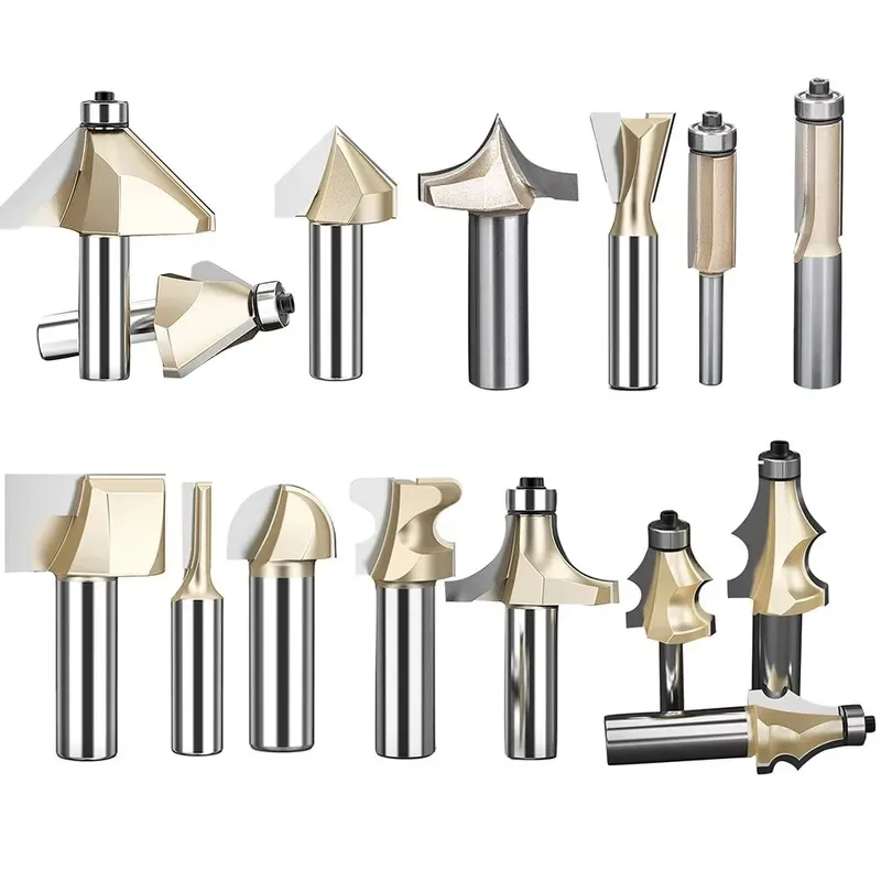 KINCNC Custom Full Set CNC Router Bits with AlTin Coating for Woodworking Cutting