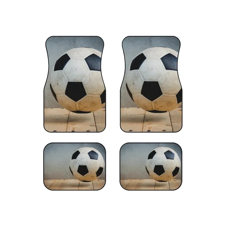 Soccer Ball Car Mats (Set of 4) - 2x front mats and 2x rear mats - Vehicle Accessories for all football lovers. Great gift!