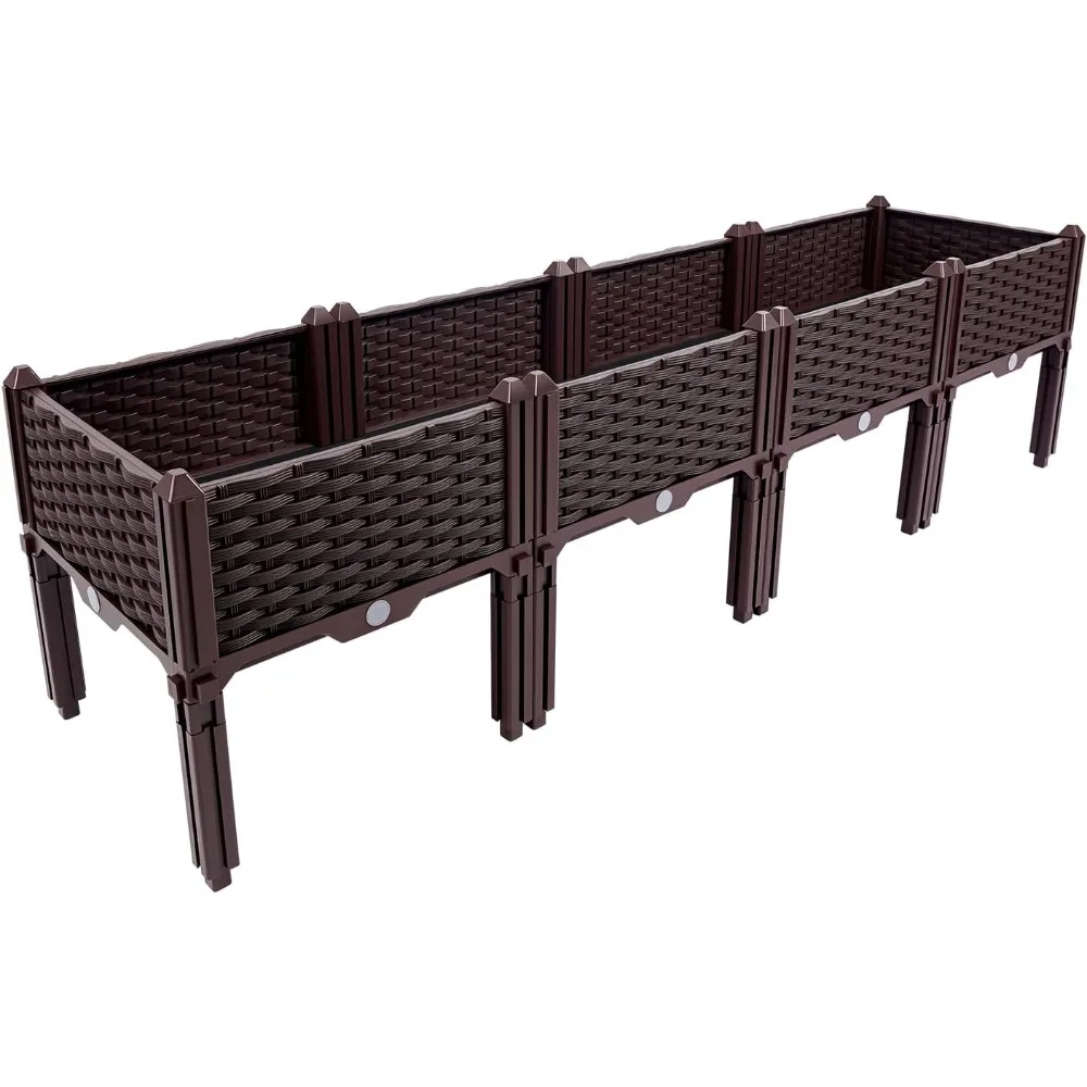 

Набор из 4-х приподнятых грядок на ножках для улицы, комплекты приподнятых грядок-клумб с дренажными отверстиями, контейнеры для фруктов, цветов и овощей