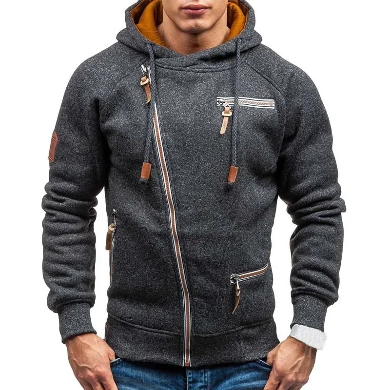 

LIBIELIY New Hoodie Men 2025 Autumn Casual Solid Long Sleeve Mens Hoodies Sweatshirts Slim Zipper Hoody Sweatshirt Men Hooded St