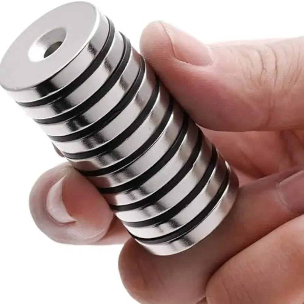 Industrial Countersunk Disc Magnets with Through Holes, Heavy Duty Neodymium Magnets for Machinery, Science Projects & DIY