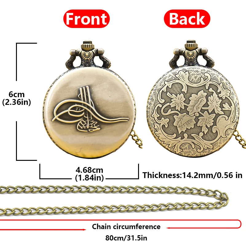 Steampunk خمر البرونزية الكوارتز الأرقام العربية الوجه ساعة الجيب قلادة قلادة ساعة سلسلة الرجال سلسلة نسائية هدية