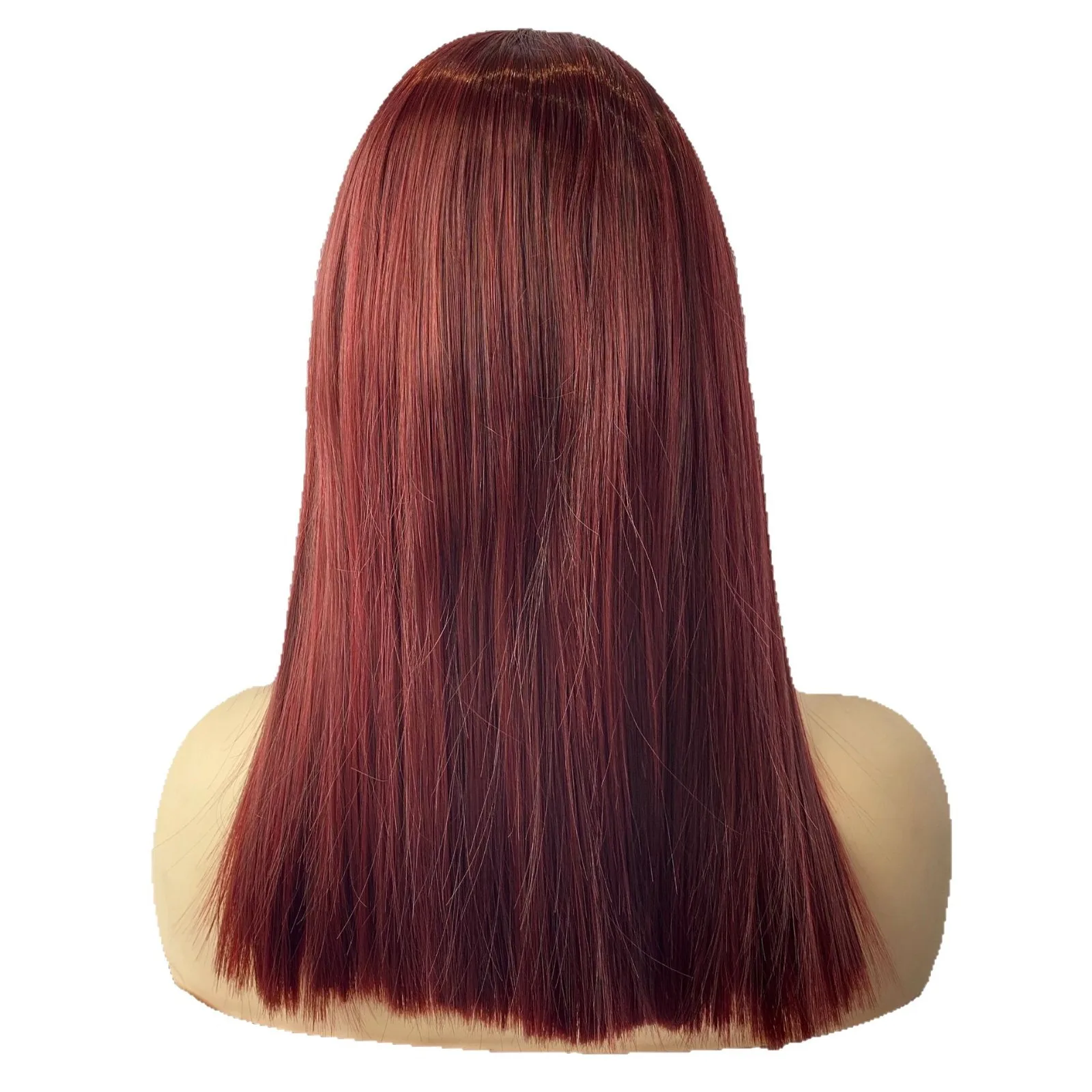 Wine Red Long Straight Synthetic Wig with Royal Sister Qi Bangs High-Quality Chemical Fiber Fashionable Women's Hair Wig image 5